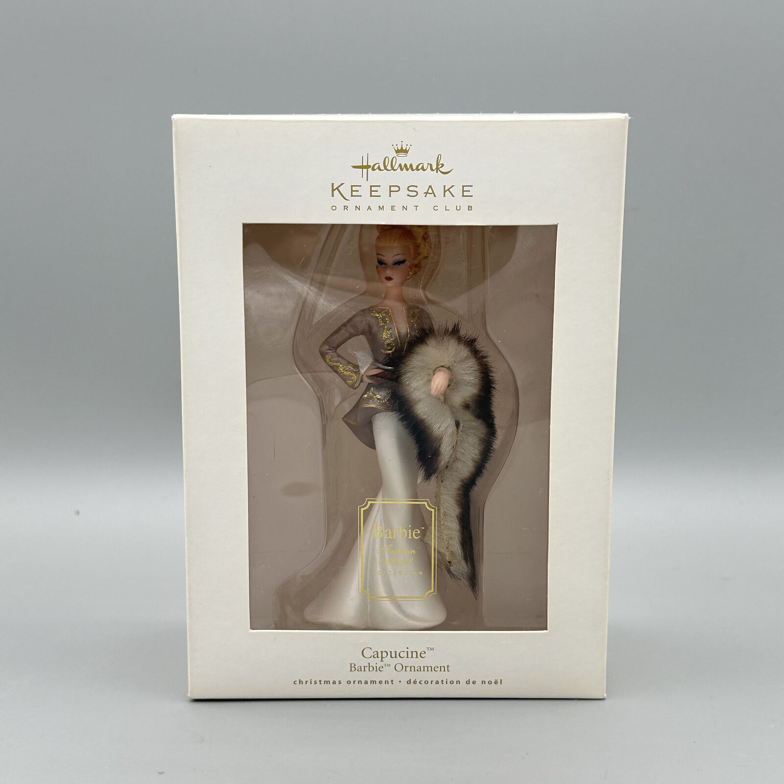 2009 Hallmark Keepsake Capucine Barbie Ornament Porcelain & Fabric Club Edition