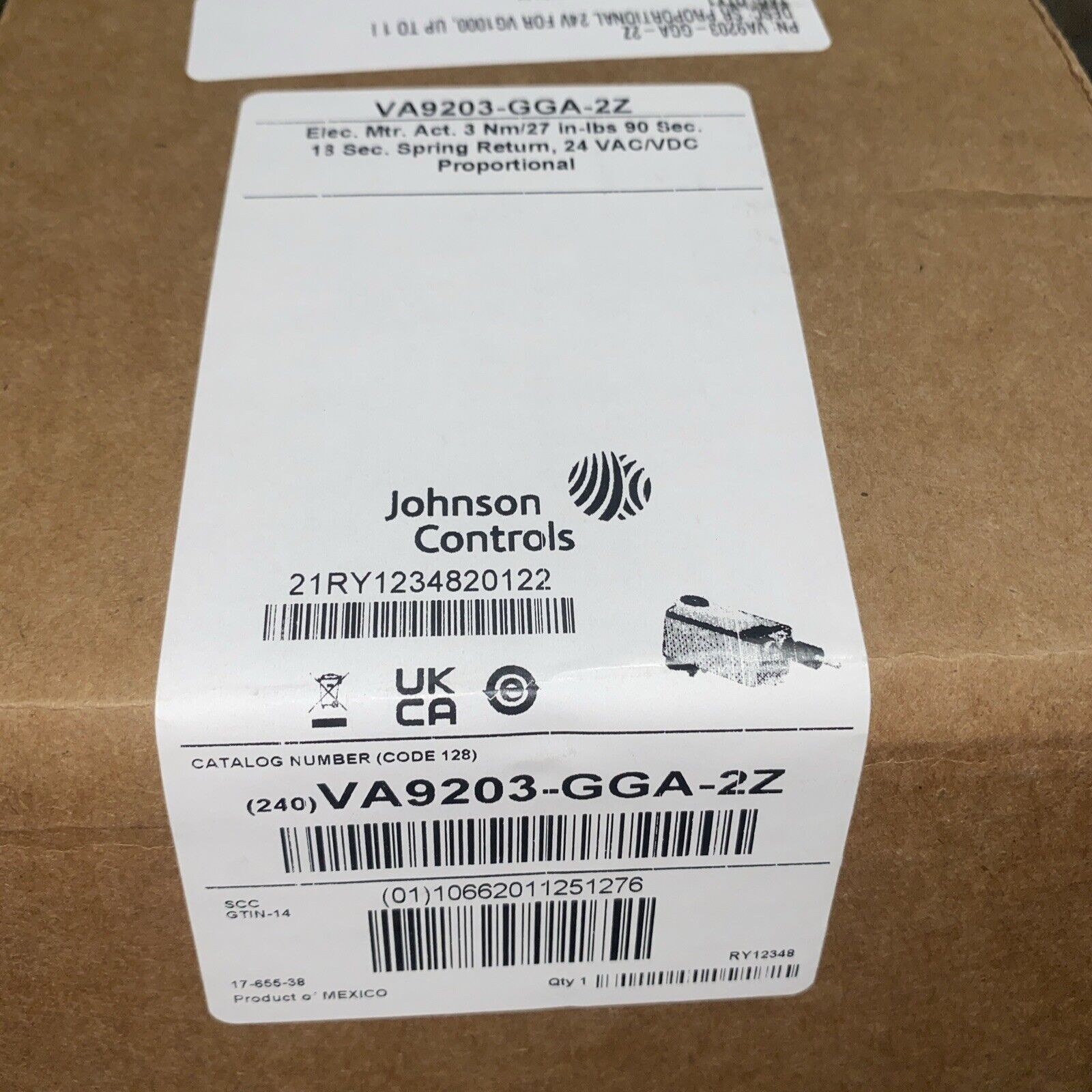 Johnson Controls VA9203-GGA-2Z Rotary Actuator