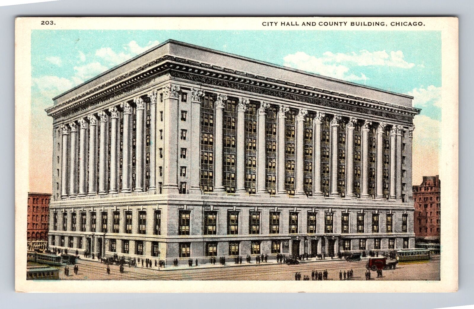 Chicago IL-Illinois, City Hall And County Building, Antique Vintage Postcard