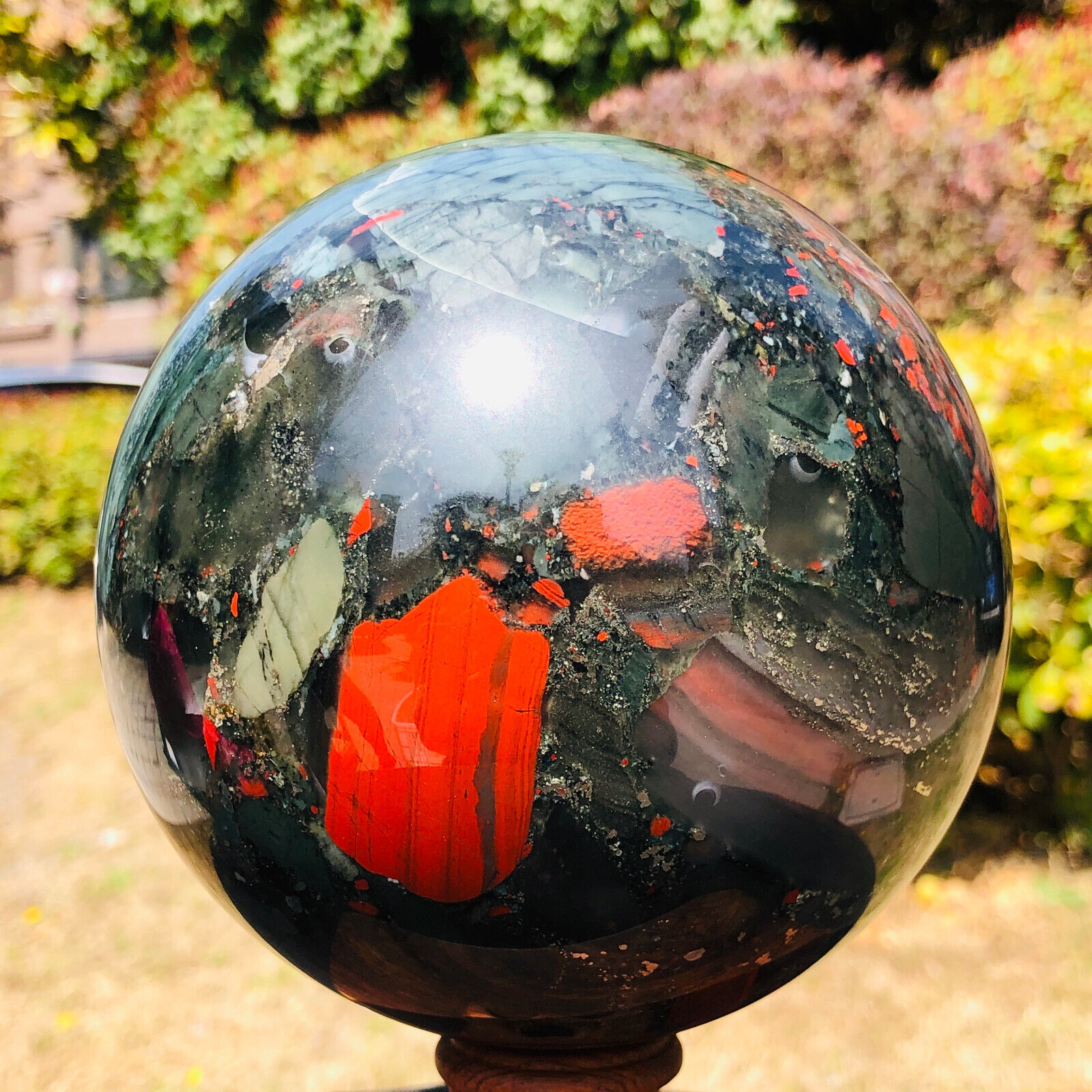 5.65LB Natural African blood stone sphere Quartz polished ball reiki decor gift