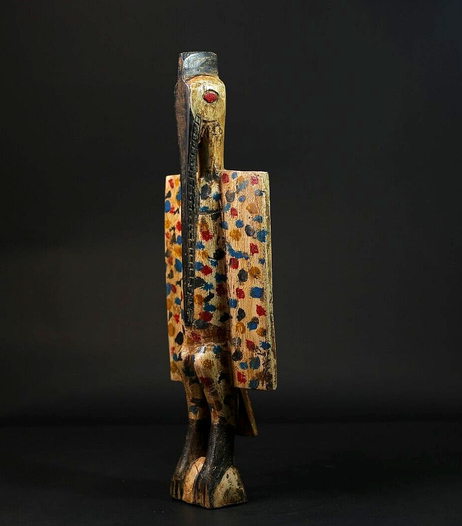 African Hornbill Bird Senufo People vintage carved wood Hanging statue-G2125