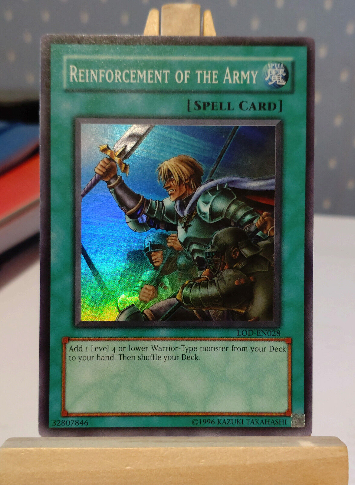 Yugioh Reinforcement Of The Army LOD-EN028 Super Rare Card EXCELLENT Rare Print
