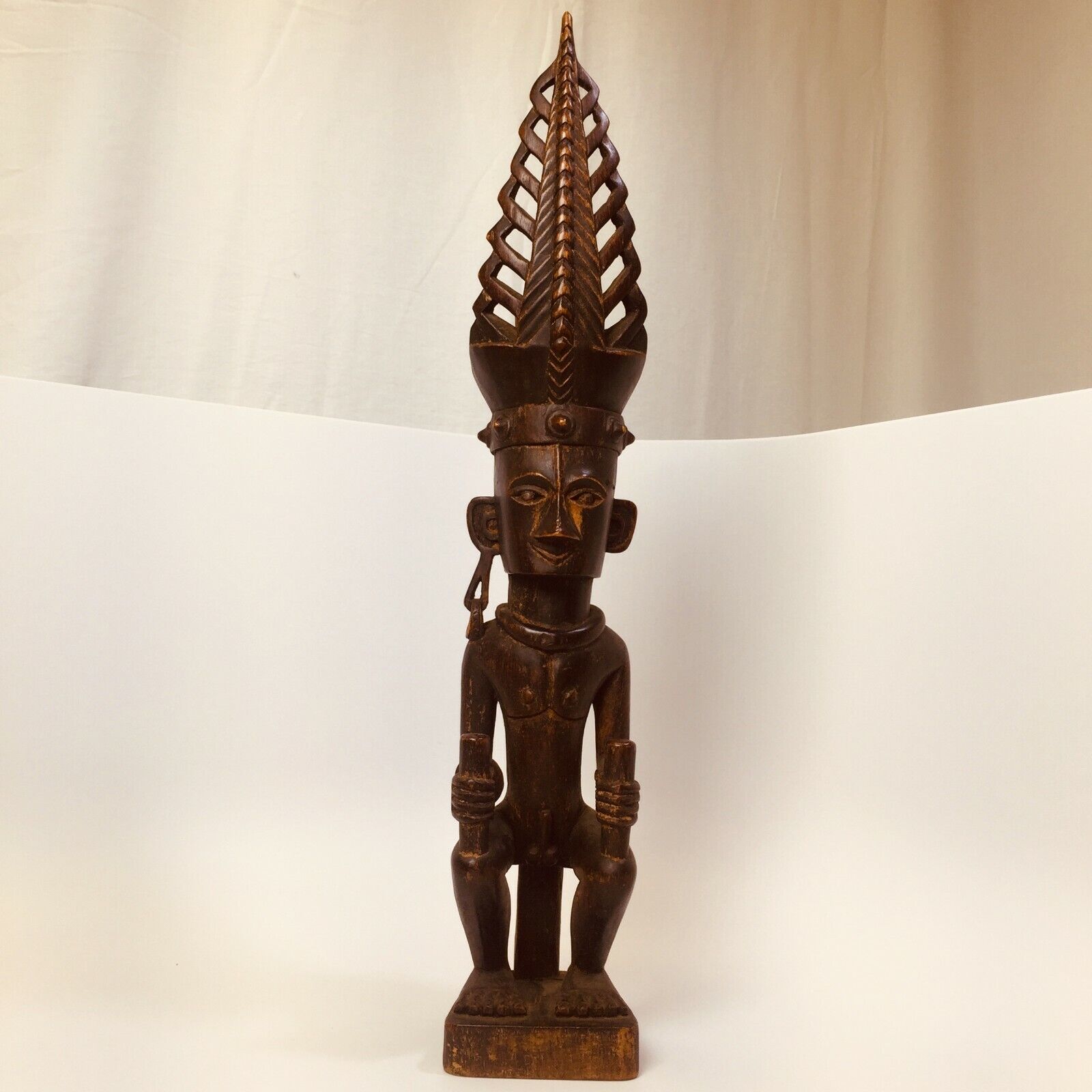 Large  and Gorgeous Hand-Carved Wooden Male Fertility Statue 