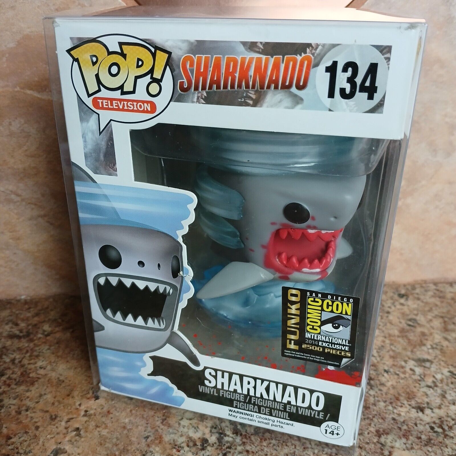 VAULTED Funko POP Sharknado Shark 134 Bloody Splatter SDCC 2014 LE 2500 Damaged
