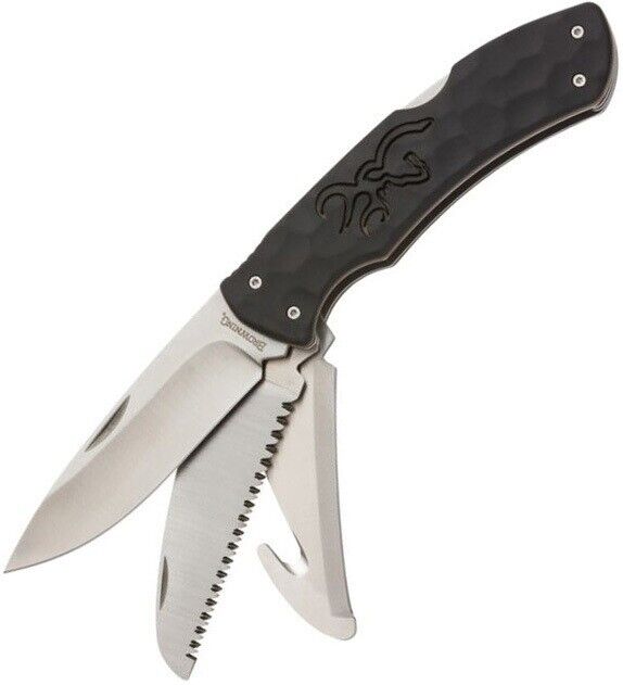 Browning Primal Kodiak Pocket Knife 8Cr13MoV Steel Blades Black Polymer Handle