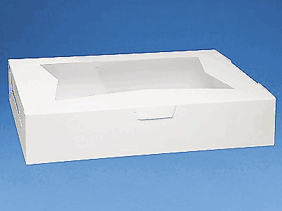 10Pcs White Bakery Boxes with Window Cake Cardboard Dessert Box Window 19x14x4in