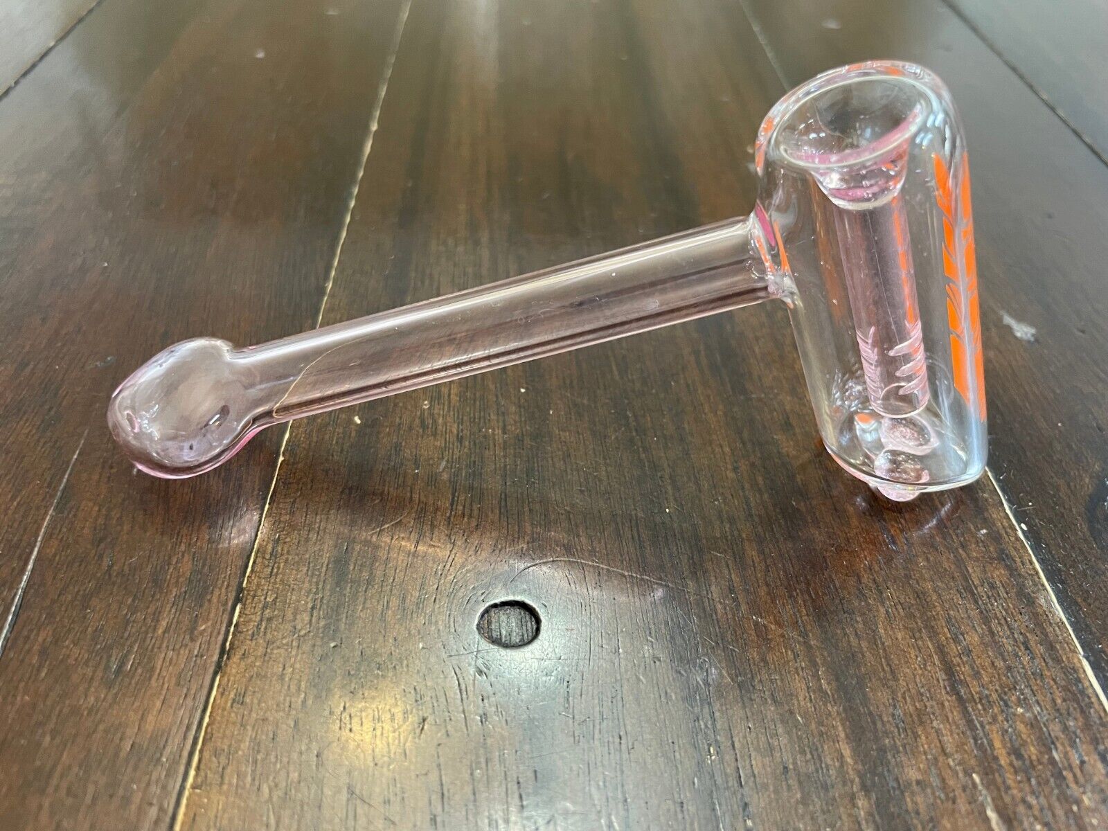 5” Grav Mini Glass Water Pipe Hammer Pink Logo Colors Vary