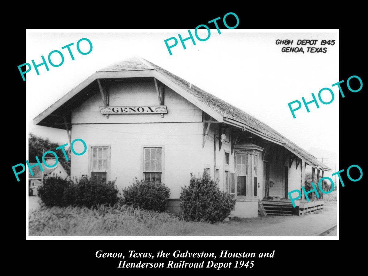 OLD 8x6 HISTORIC PHOTO OF GENOA TEXAS THE RAILROAD DEPOT STATION c1945