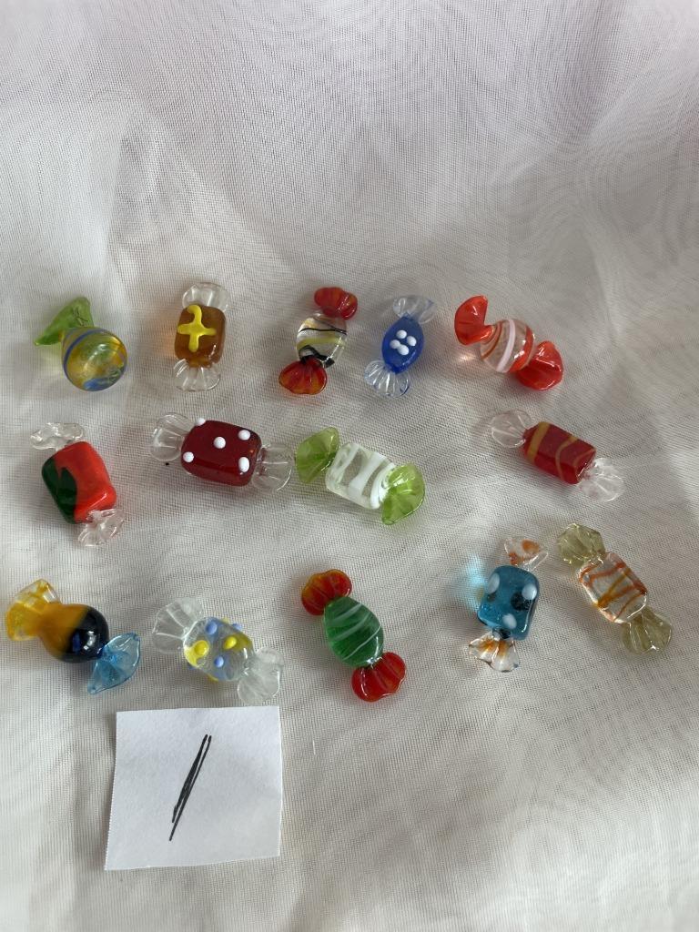 Murano Glass Candies Lot of 13 Colorful Wrapped Candy - More available