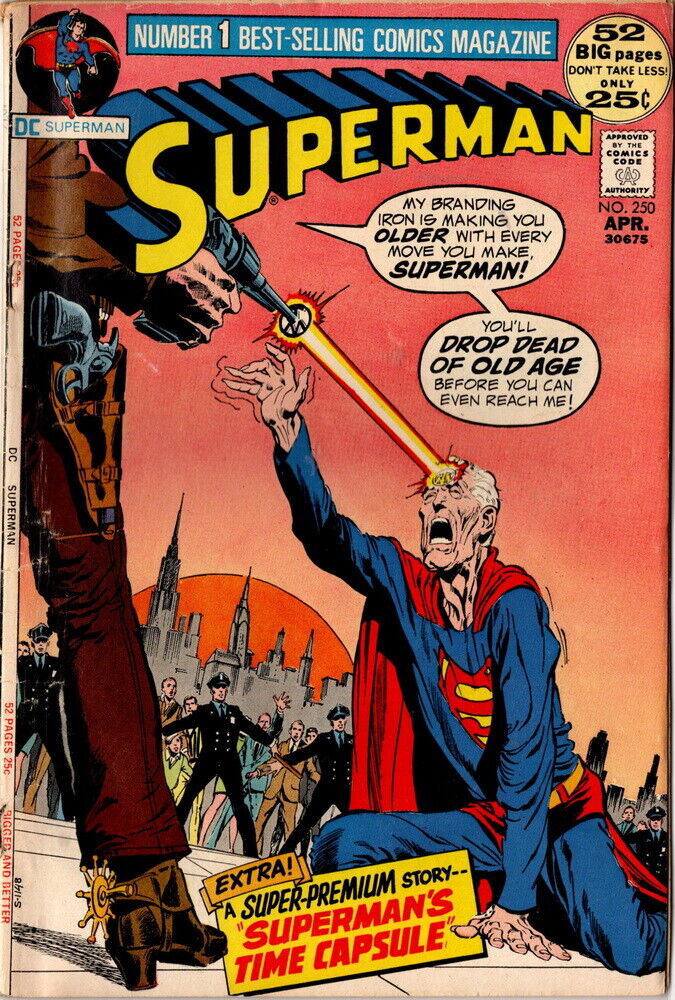 Superman Comic No. 250, April 1972, Neal Adams cover, Vintage DC Comic