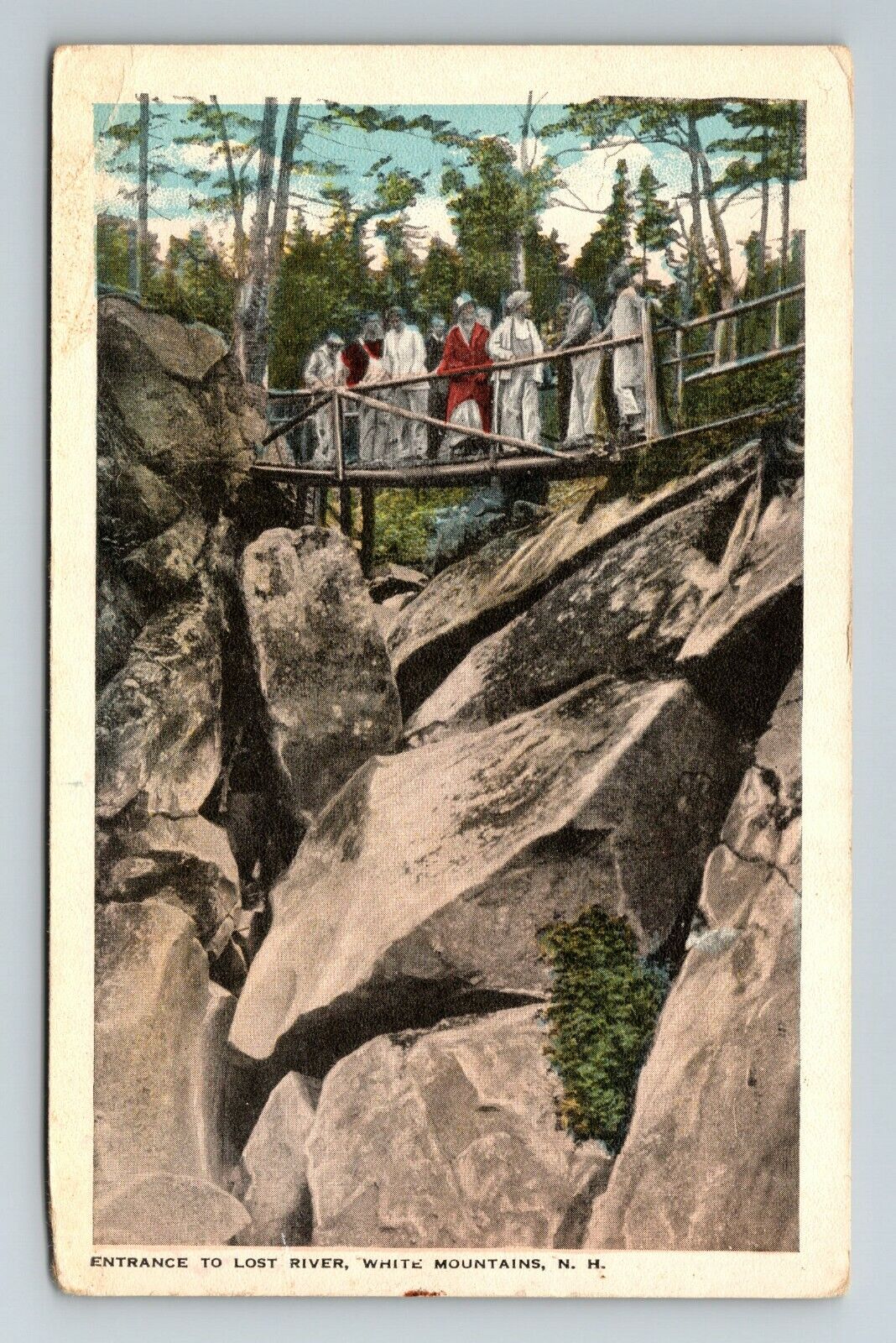 White Mountains NH-New Hampshire, Entrance To Lost River Vintage Postcard