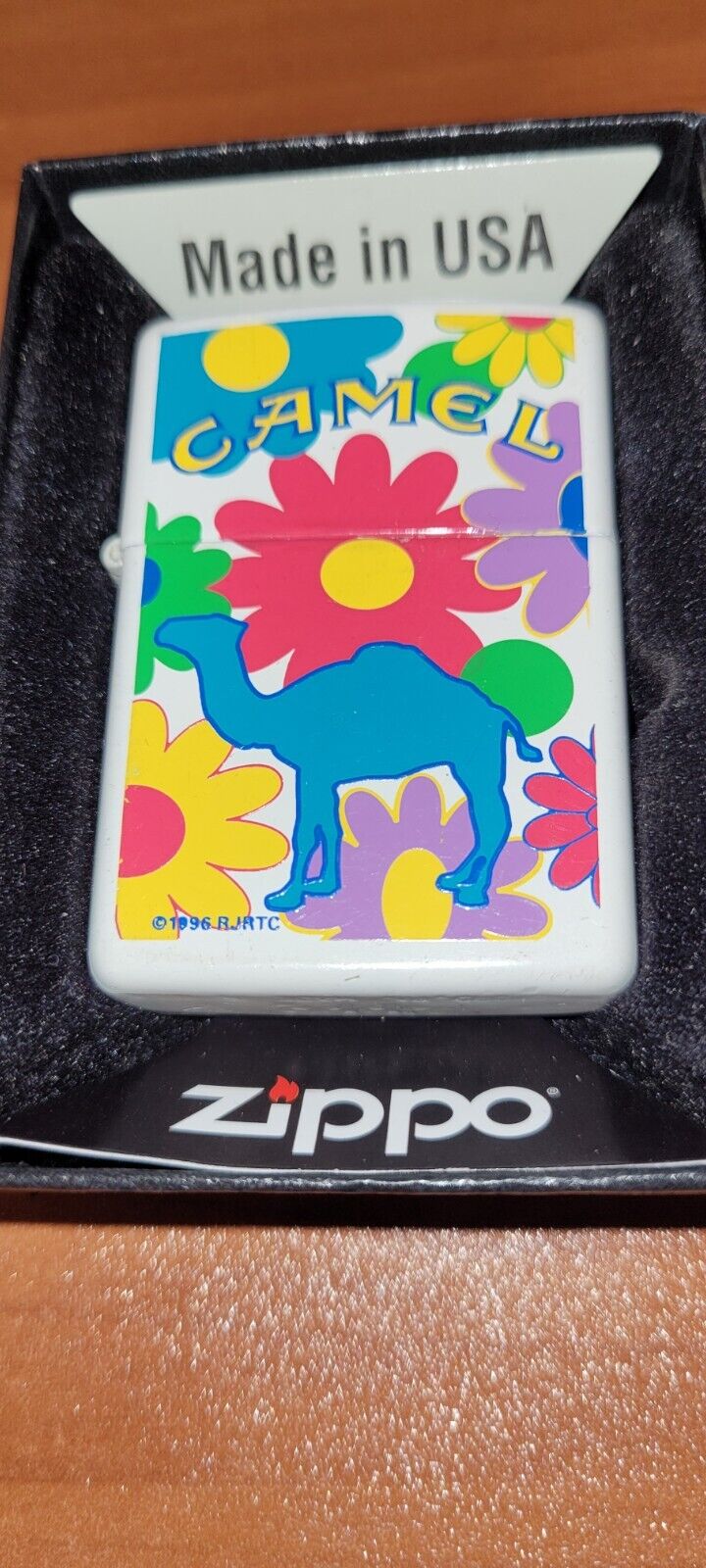 Joe Camel Zippo Flip top Lighter 1996 FLOWER POWER