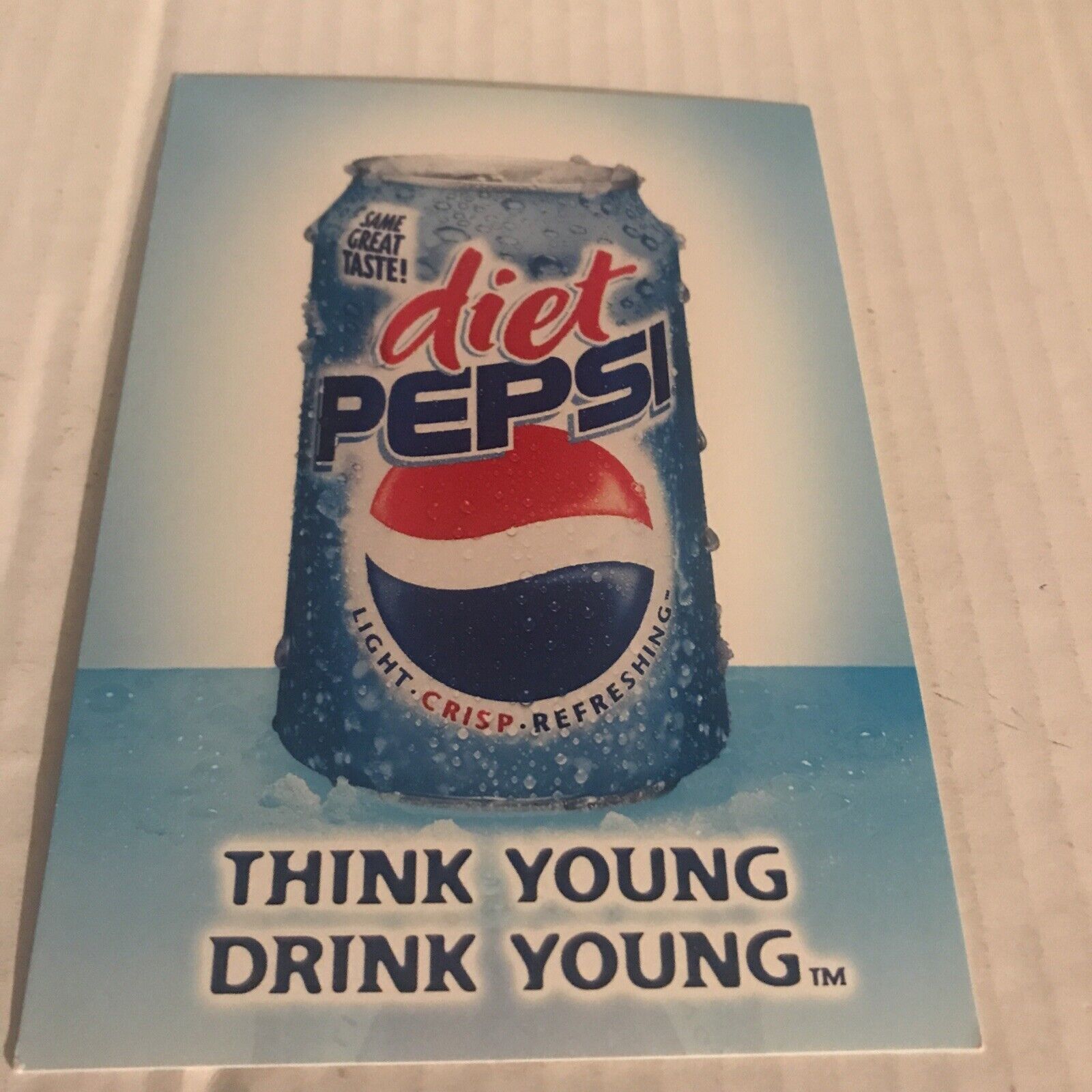 Diet Pepsi Postcard Soda Pop Vintage Supercards Over 30 years old Ageism LAST 1