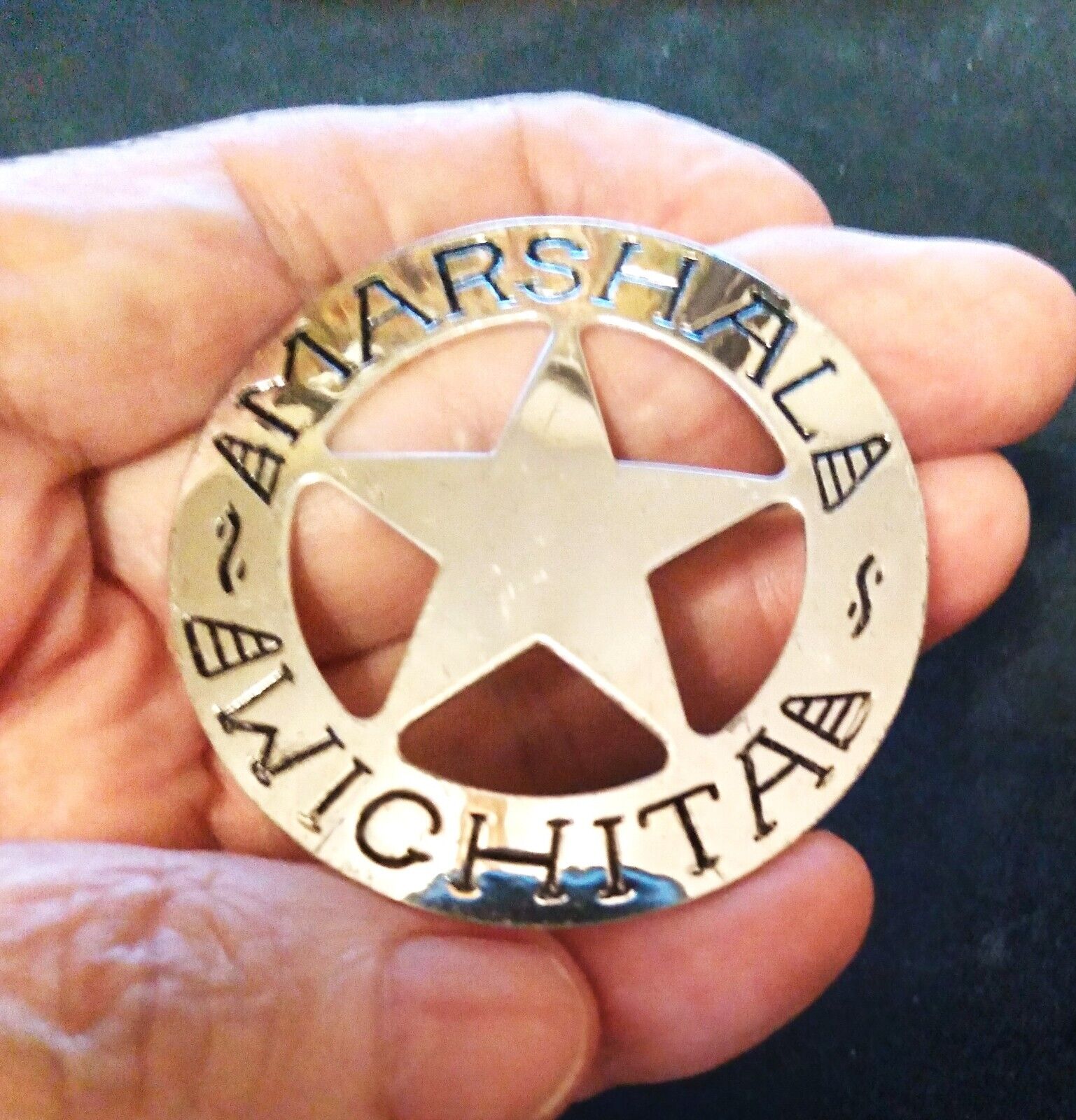1987 Franklin Mint Sterling Silver Badge - Marshal Wichita