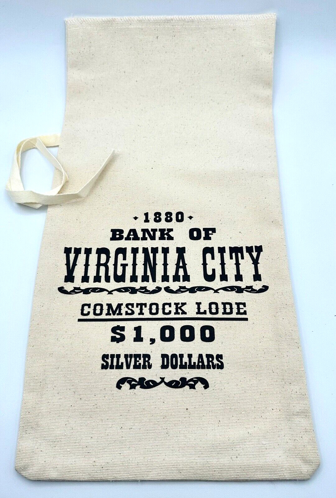 Bank Of Virginia City.. Canvas Bag...Money Bank Coin Bag w/ Tie Straps - 9