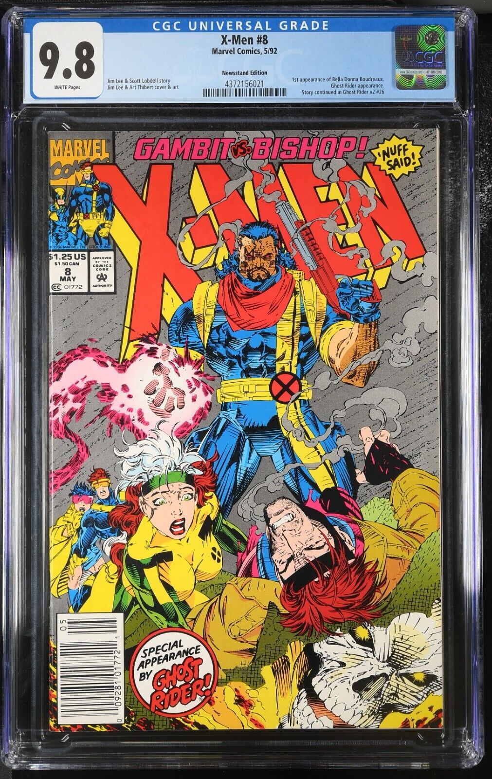X-Men #8 Newsstand CGC 9.8 NM/M Jim Lee Art RARE
