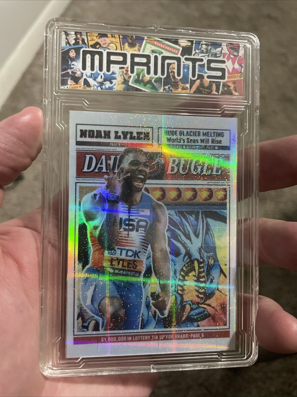 SLABBED Limited Edition Noah Lyles Custom Refractor Trading Card By MPRINTS