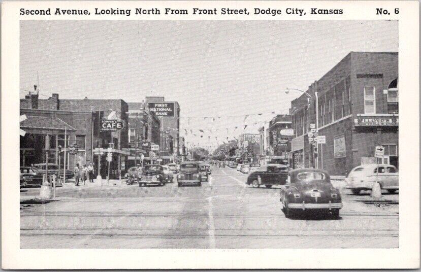 Vintage 1940s DODGE CITY, Kansas Postcard 