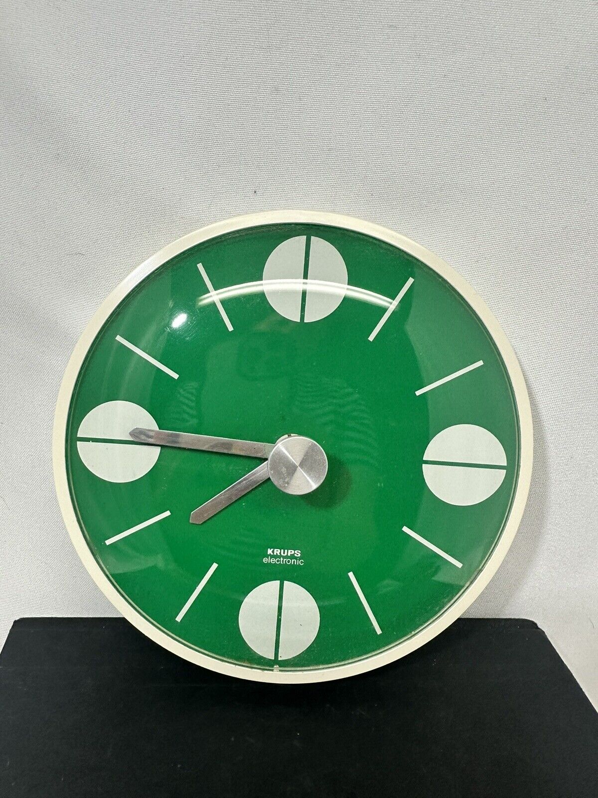 Vintage Pop Art Space Age Krups Wall Clock 1970s Collectible Green MCM Germany