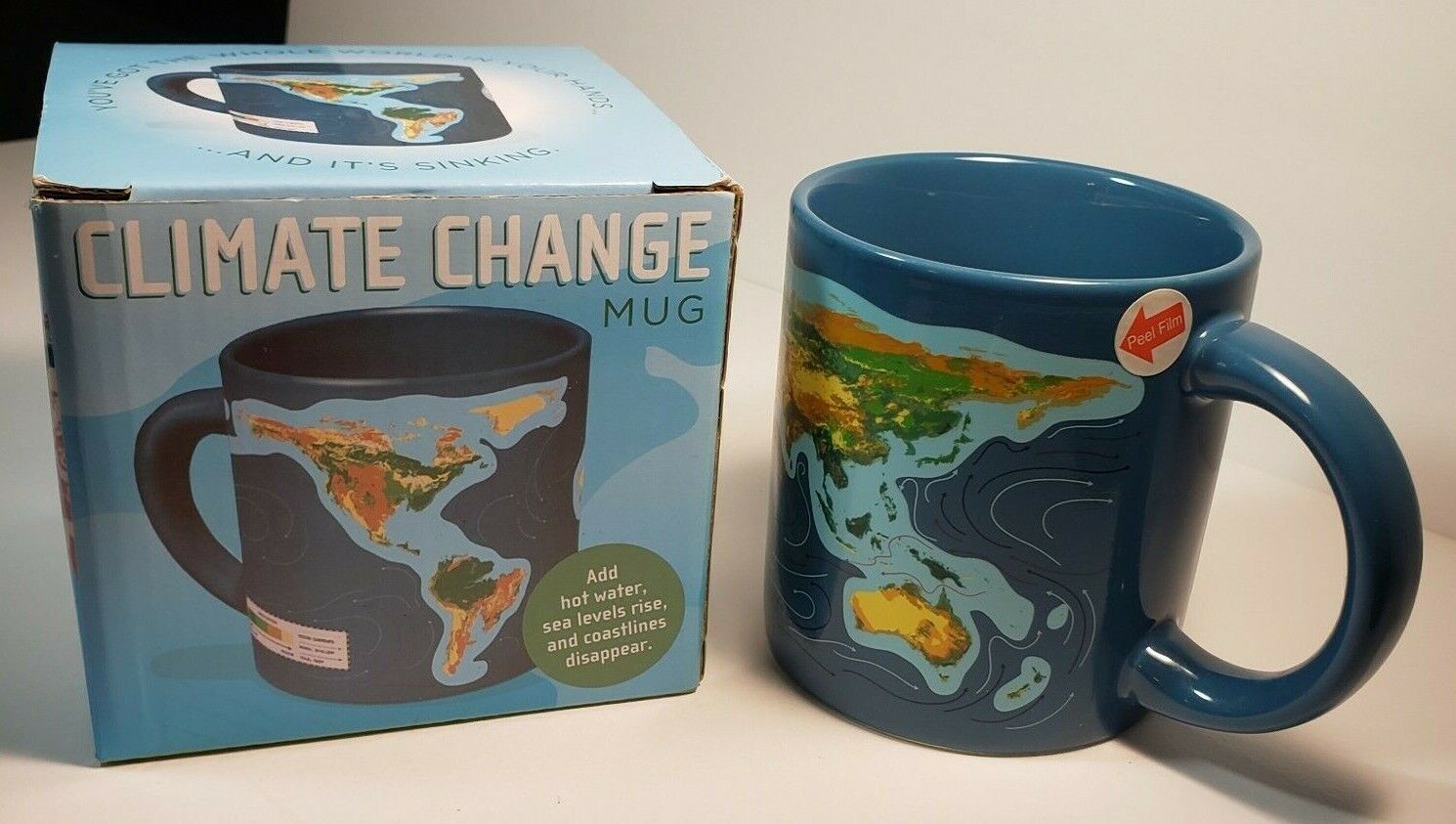 Climate Change Rising Oceans Coffee  Mug Shows effects of climate chg world-wide