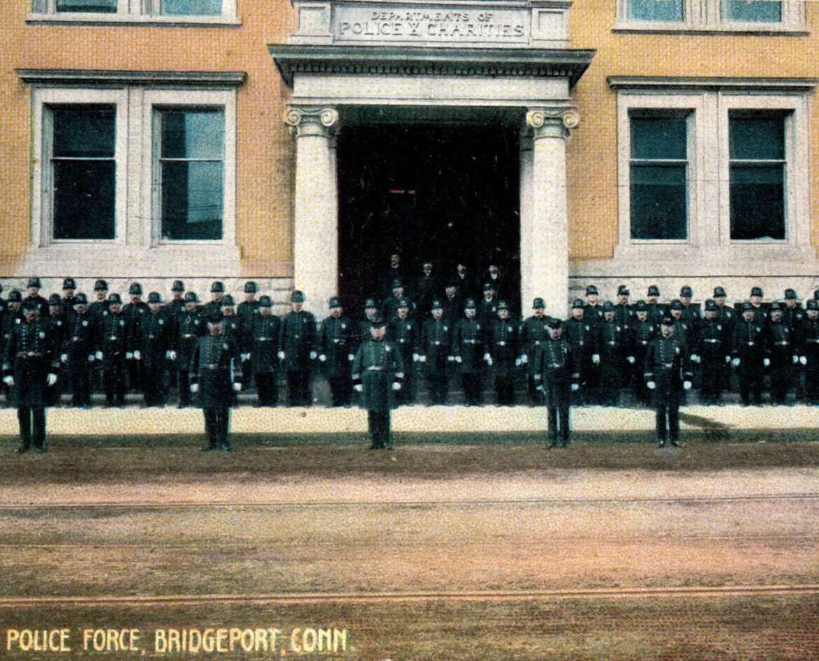 Bridgeport Connecticut Police Department Force Officers Vintage Postcard