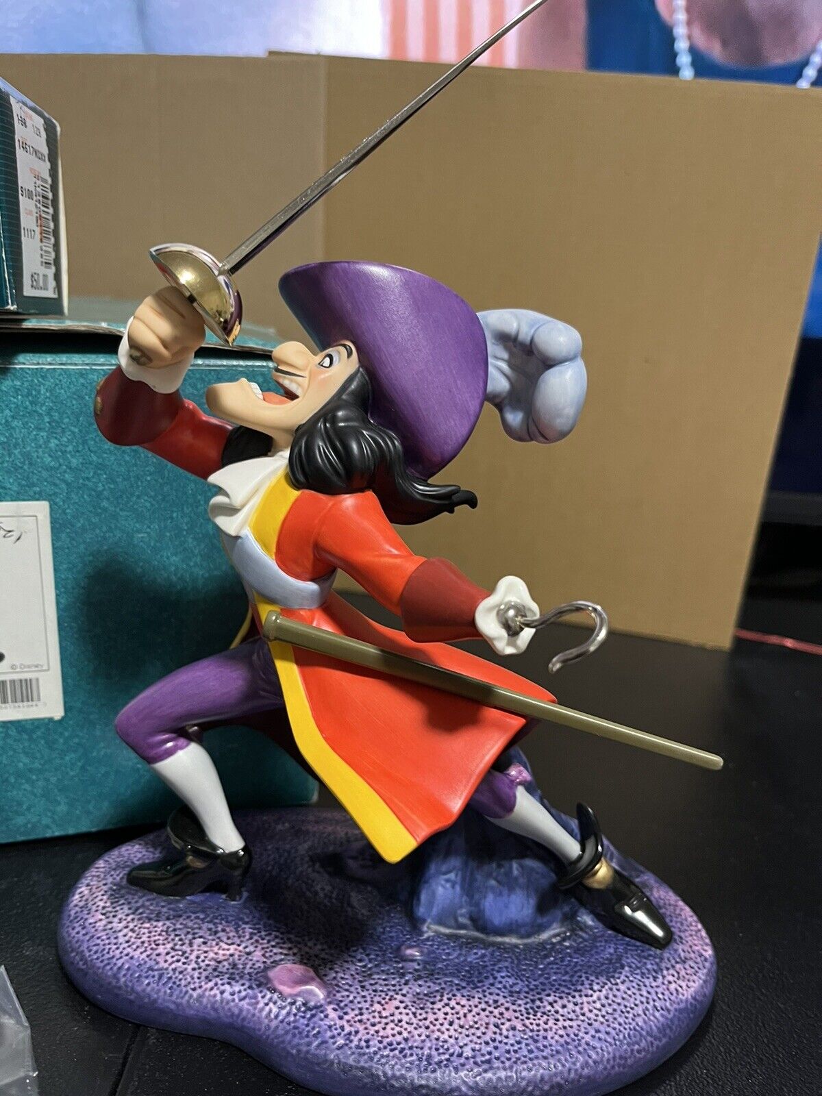 WDCC Peter Pan Disney Villain Captain Hook Figure I've Got You This Time BOX COA