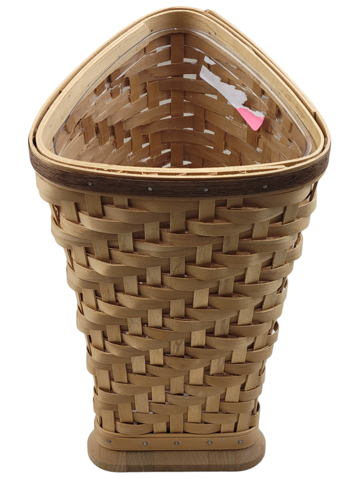 2005 Longaberger Collector's Club Heartwood Vase Basket w/ Plastic Protector