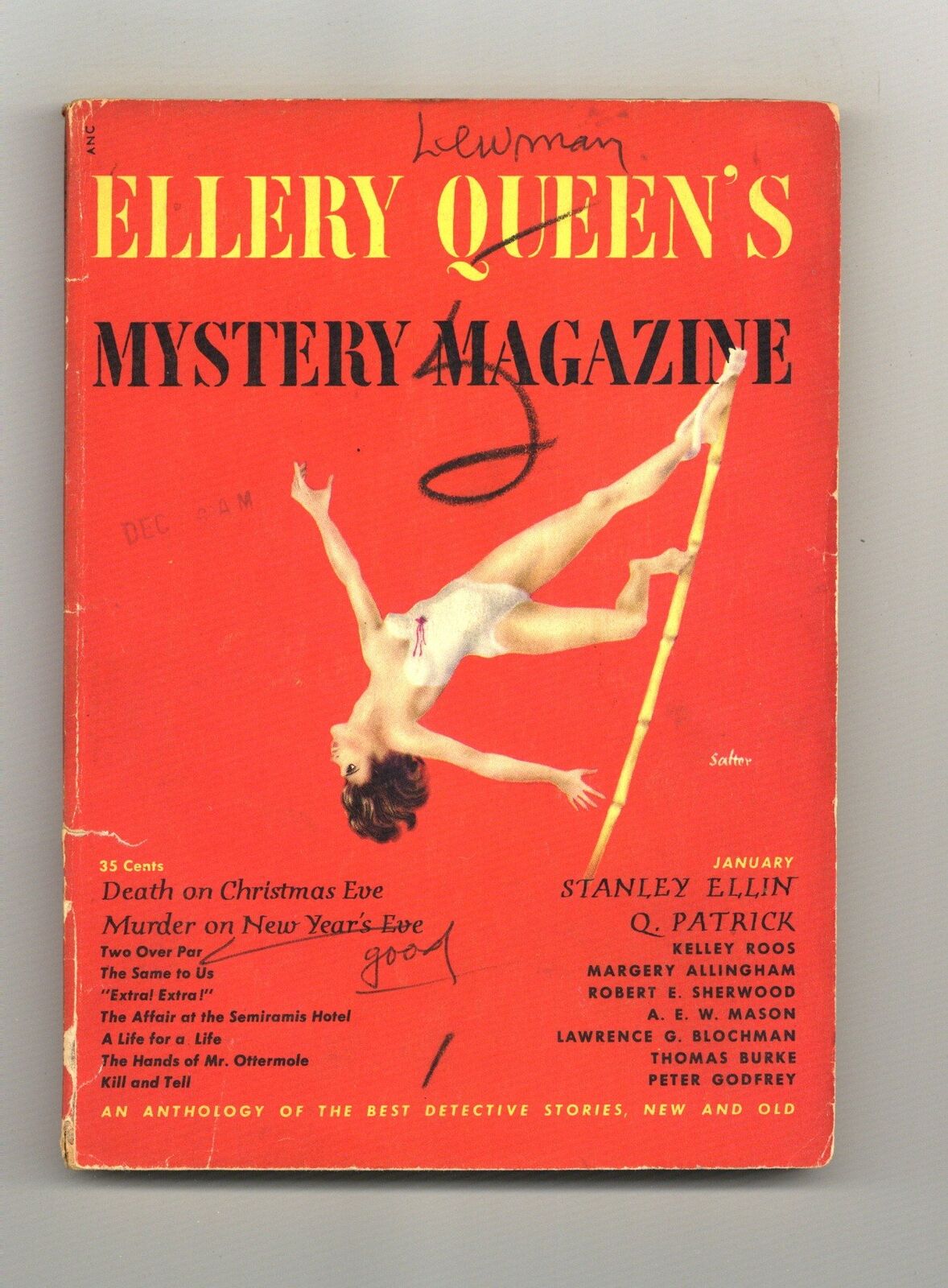 Ellery Queen's Mystery Magazine Vol. 15 #74 VG 1950 Low Grade