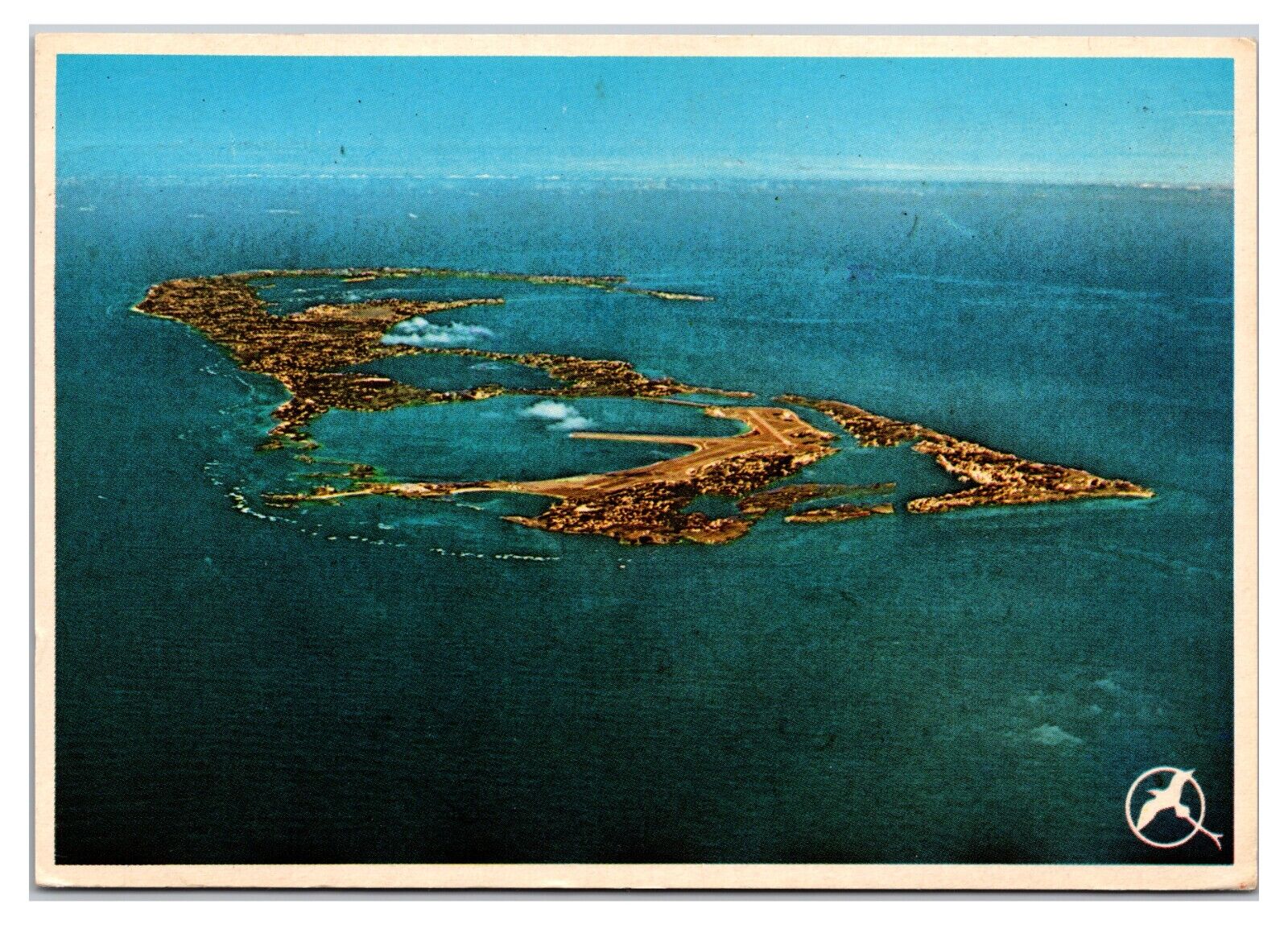 Vintage 1980s - Aerial View of Bermuda From Air, Bermuda Postcard (Posted 1985)