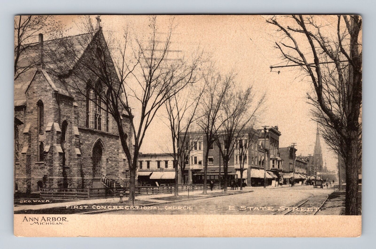 Ann Arbor MI-Michigan, First Congregational Church, Vintage c1908 Postcard