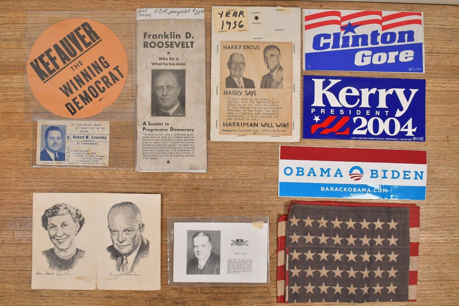 Small Collection of Vtg Antique US Presidential Campaign Advertisements etc