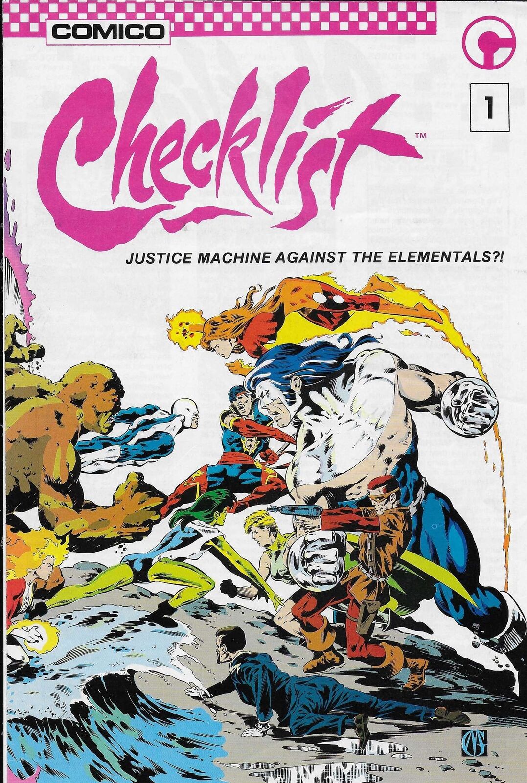Comico Checklist #1 VF; COMICO | Elementals Justice Machine - we combine shippin
