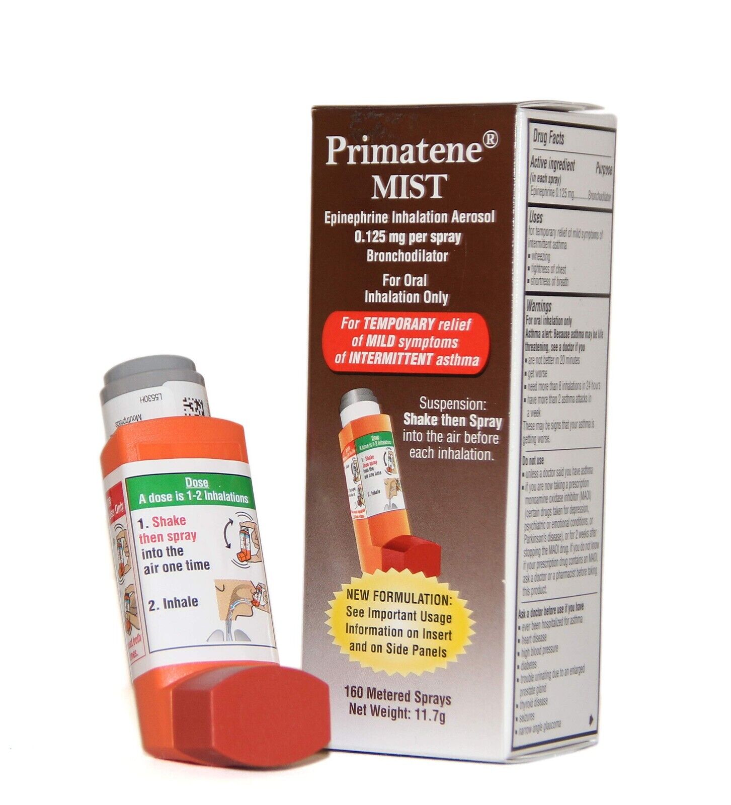 Primatene MIST Epinephrine Oral Inhalation Aerosol, 0.125mg/Spray