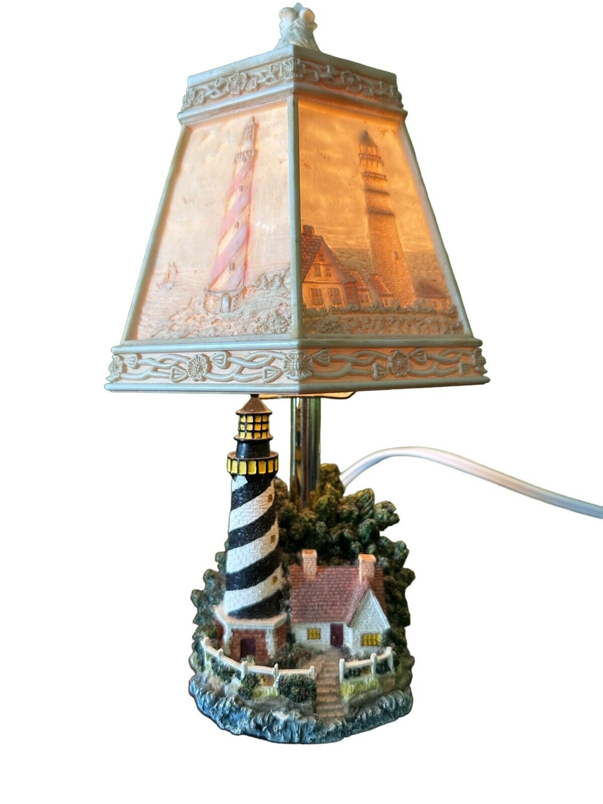 Cape Hatteras Lighthouse Night Light Table Lamp Lithophane Shade 11”