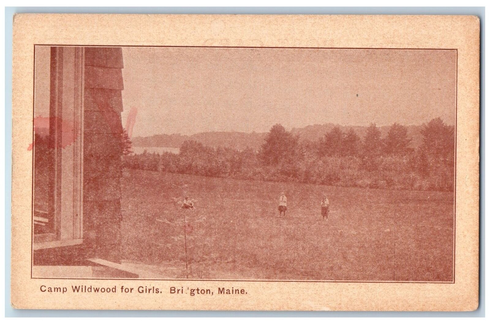 c1920\'s Camp Wildwood For Girls Ground Campers Bridgton Maine Vintage Postcard