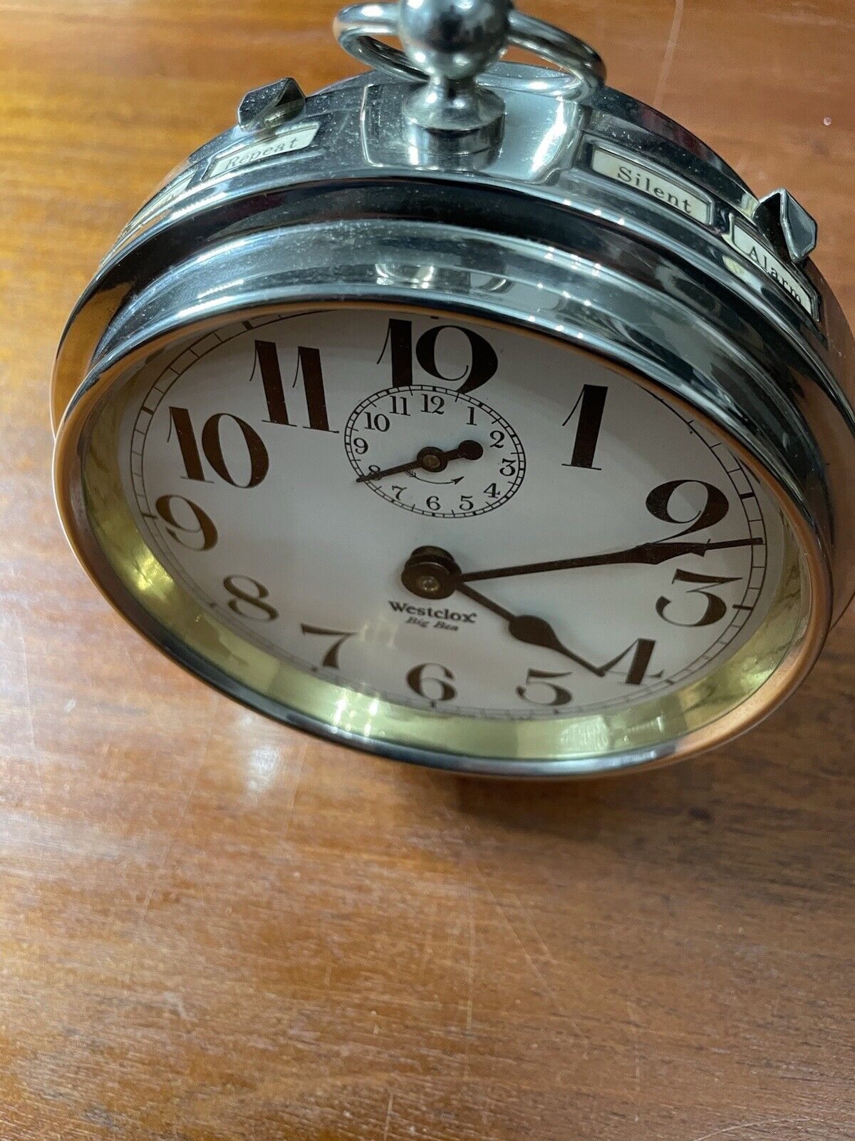 Vintage Antique 1920's Westclox Big Ben Windup Chrome Alarm Clock Works