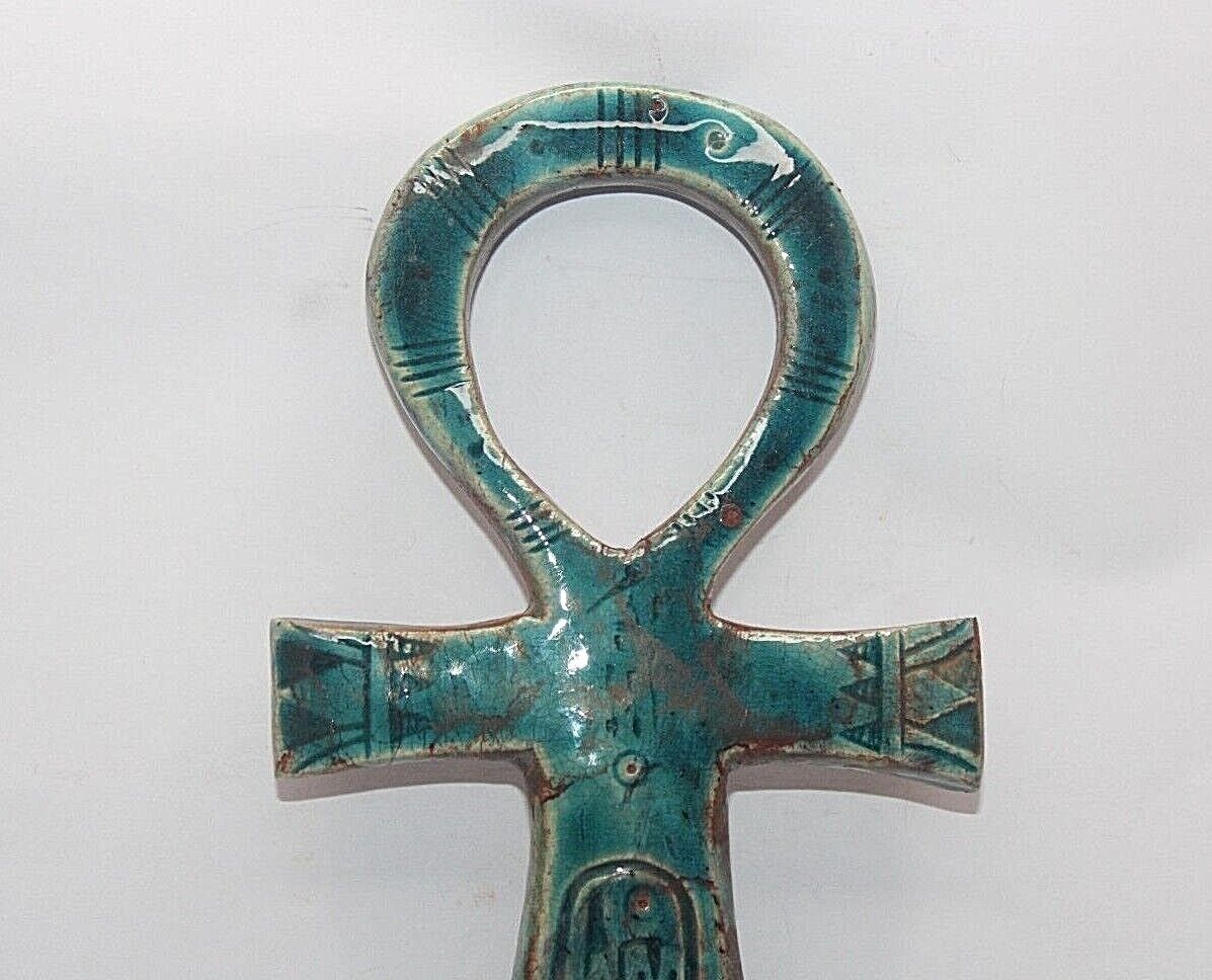 RARE ANCIENT EGYPTIAN ANTIQUE ANKH KEY Of Life With Other Life Protection Symbol