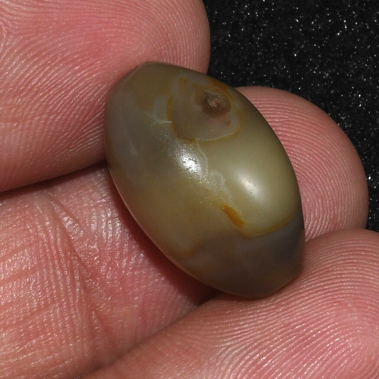 Genuine Big Ancient Tibetan Banded Agate Bead in Good Condition over 2000 Years