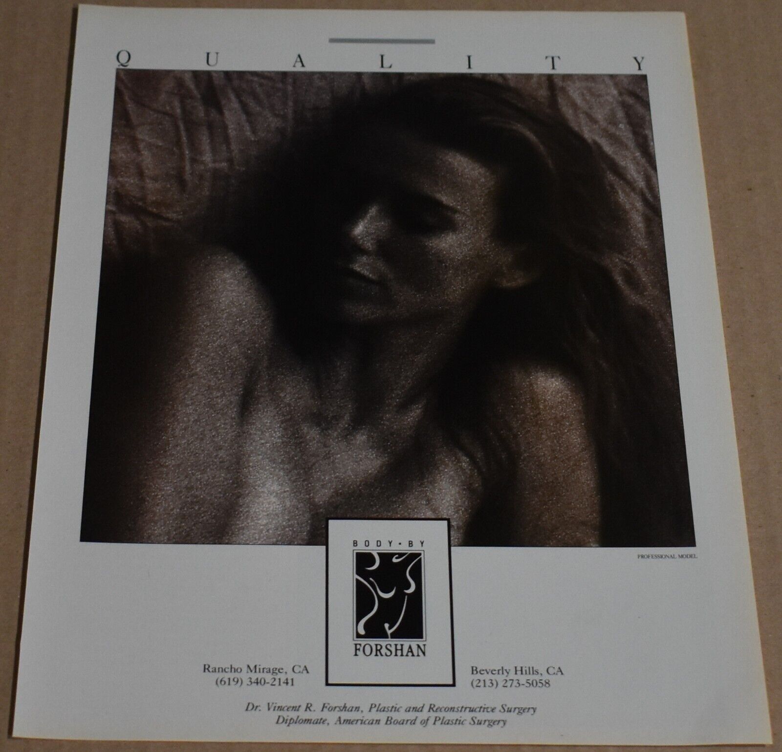 1989 Print Ad Forshan Plastic Reconstructive Surgery Lady Beauty Pinup Art skin