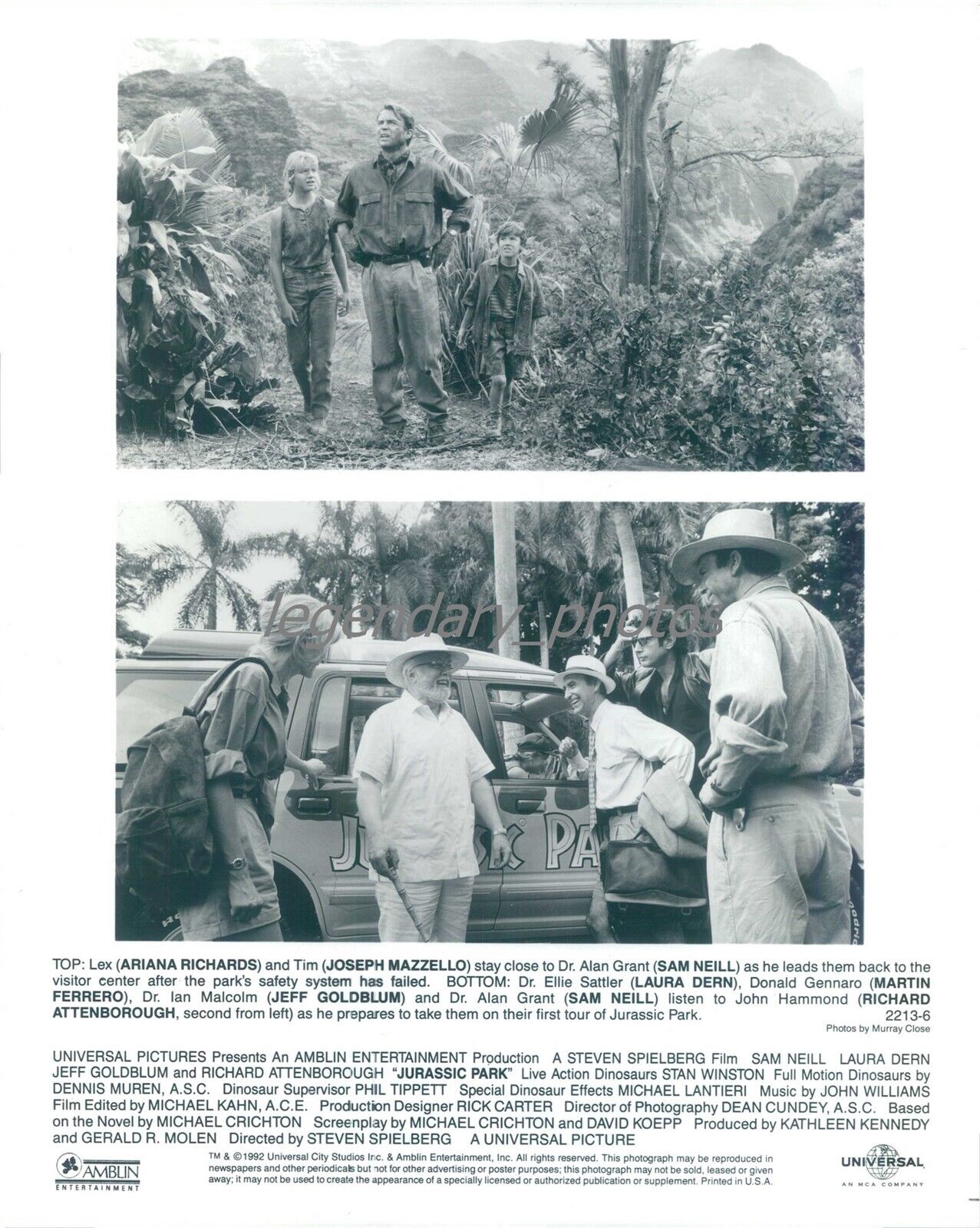 1993 Two Images from Jurassic Park Original News Service Photo