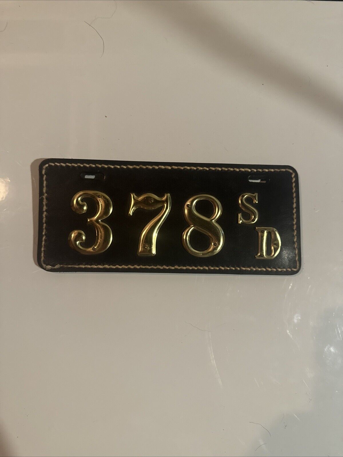 1905-1912 South Dakota Reproduction Leather License Plate