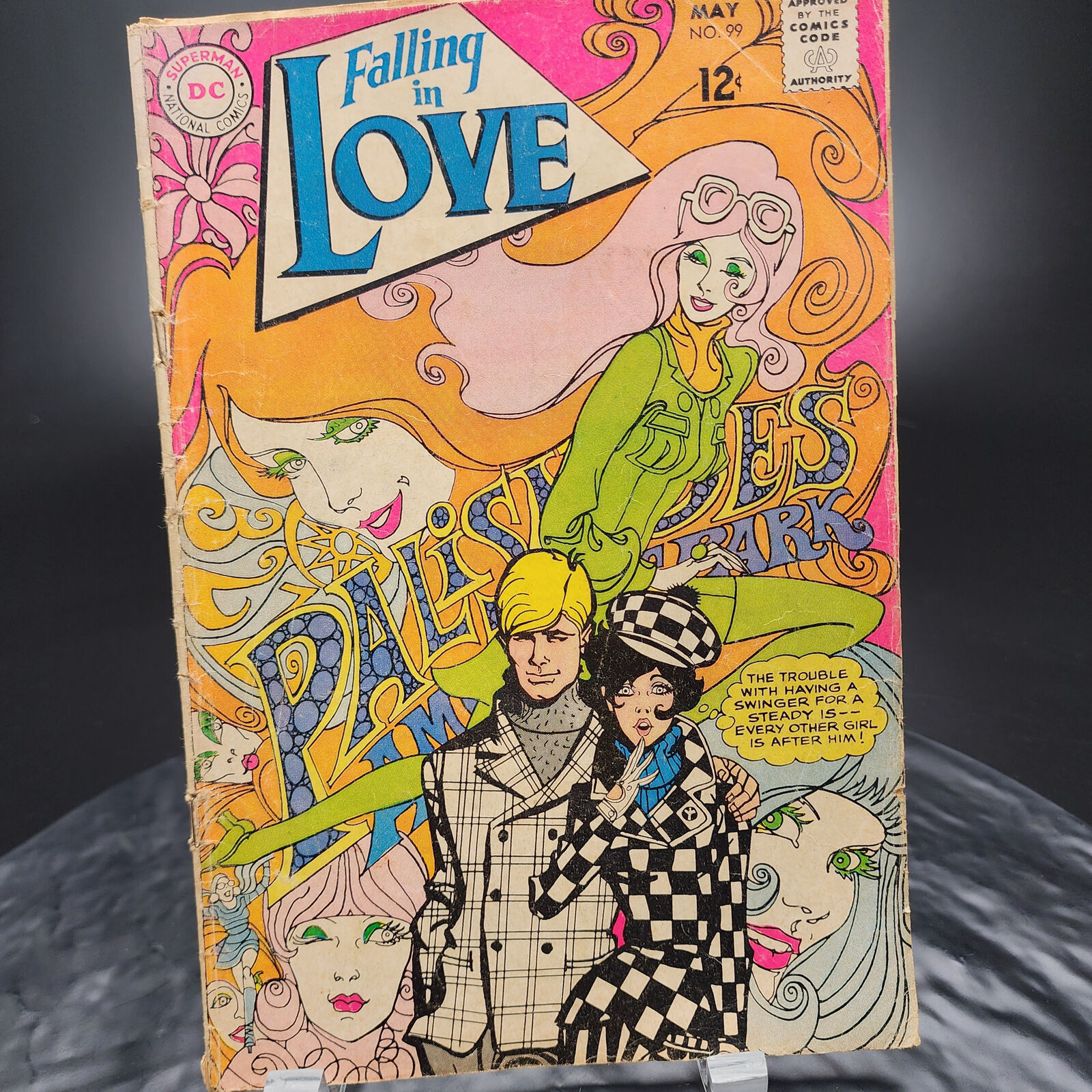 Falling in Love #99 DC 1968 Classic Psychedelic Cover Romance Comic Book