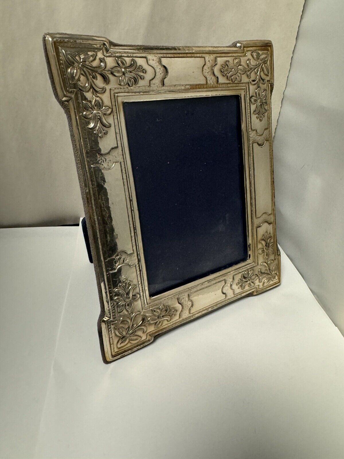 Vintage Italian Sterling Silver Floral Picture Frame 5.25 X 3.75 Inches