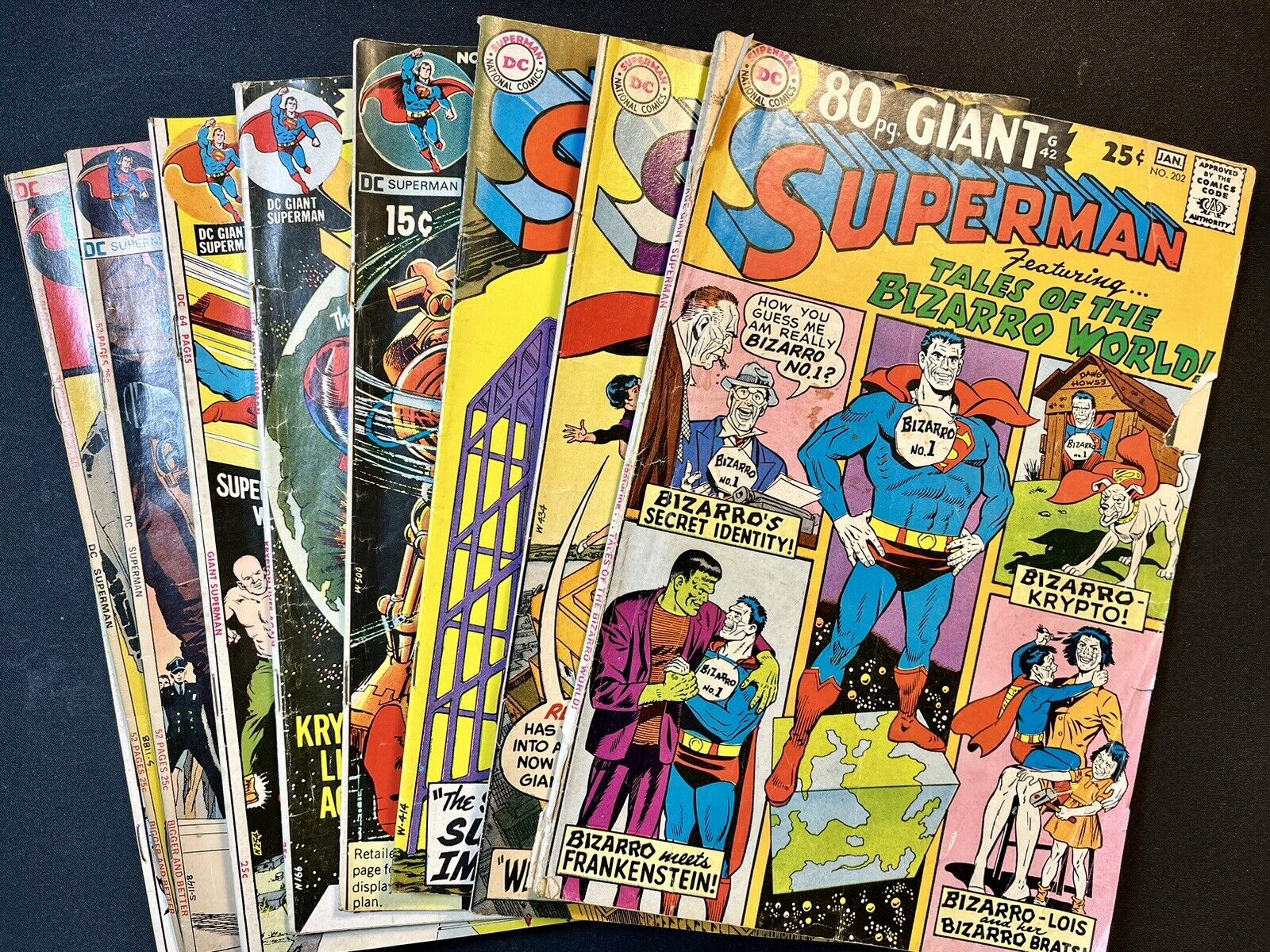 Lot of (9) Superman #202, 225, 226, 231, 232, 239, 250, 251, 270 DC Comics