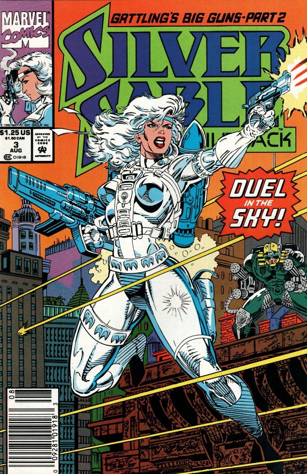 Silver Sable and the Wild Pack #3 Newsstand Cover (1992-1995) Marvel Comics