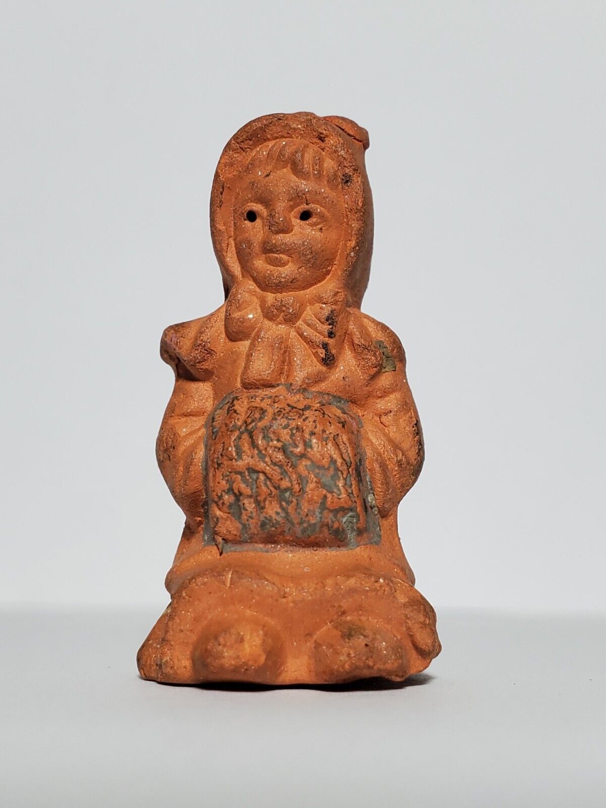 Terracotta.Antique figurine 1850-1899.Very small 1,41 in.