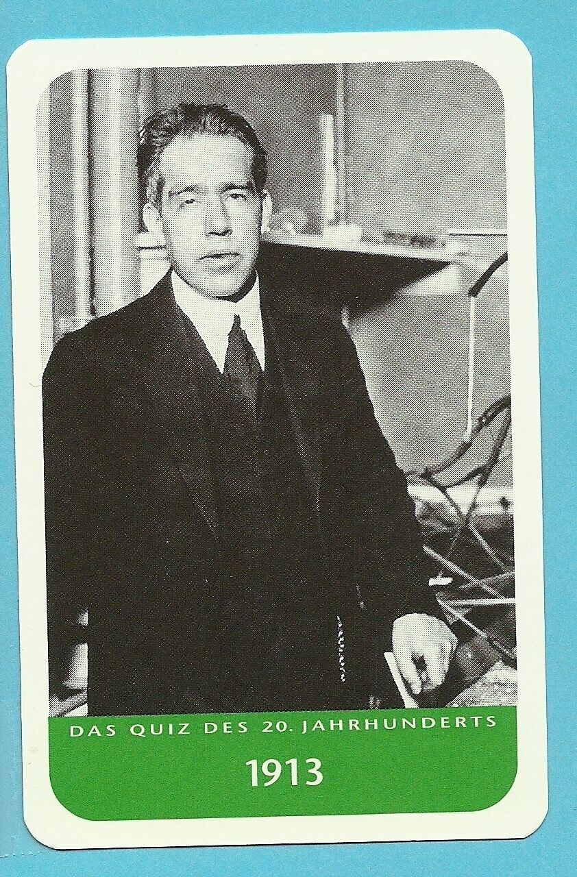 Niels Bohr in 1913 Cool Collector Card from Europe BHOF