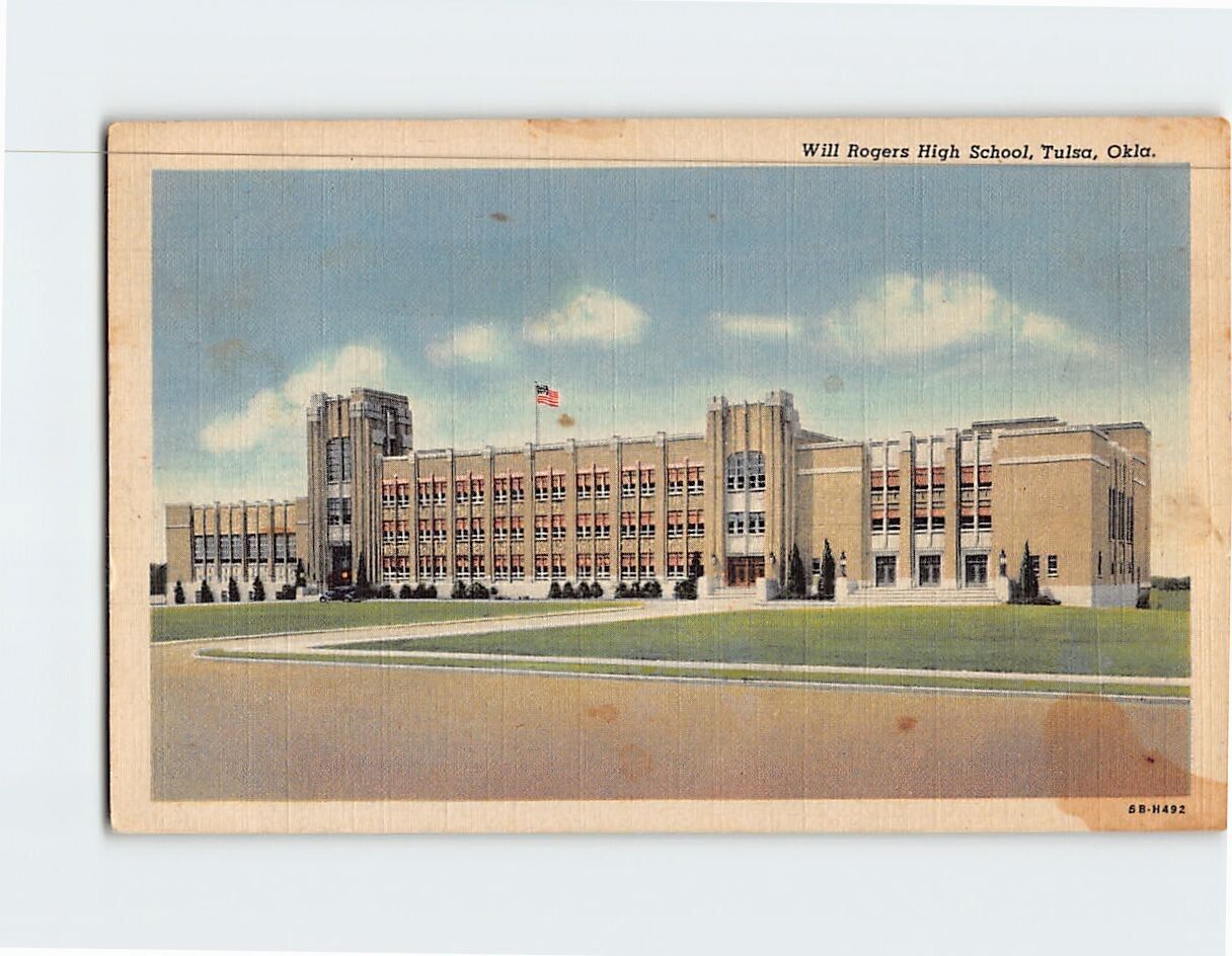 Postcard Will Rogers High School Tulsa Oklahoma USA