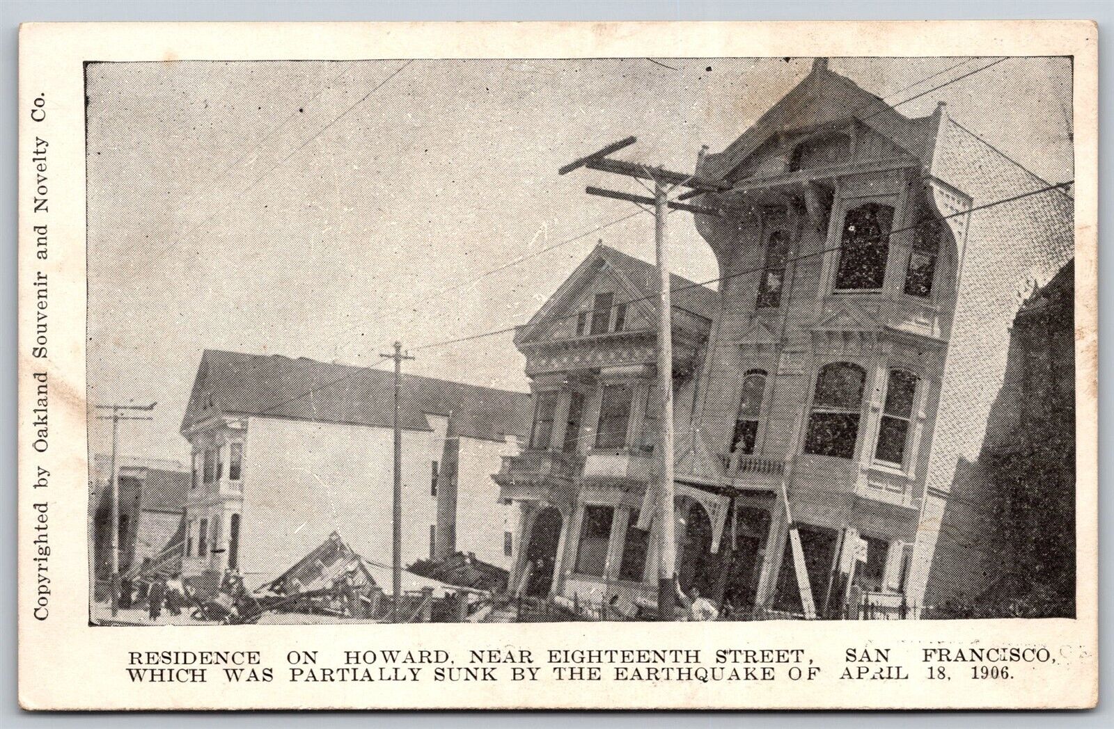 Postcard Residence on Howard near 18th St, San Francisco CA c1906 P117