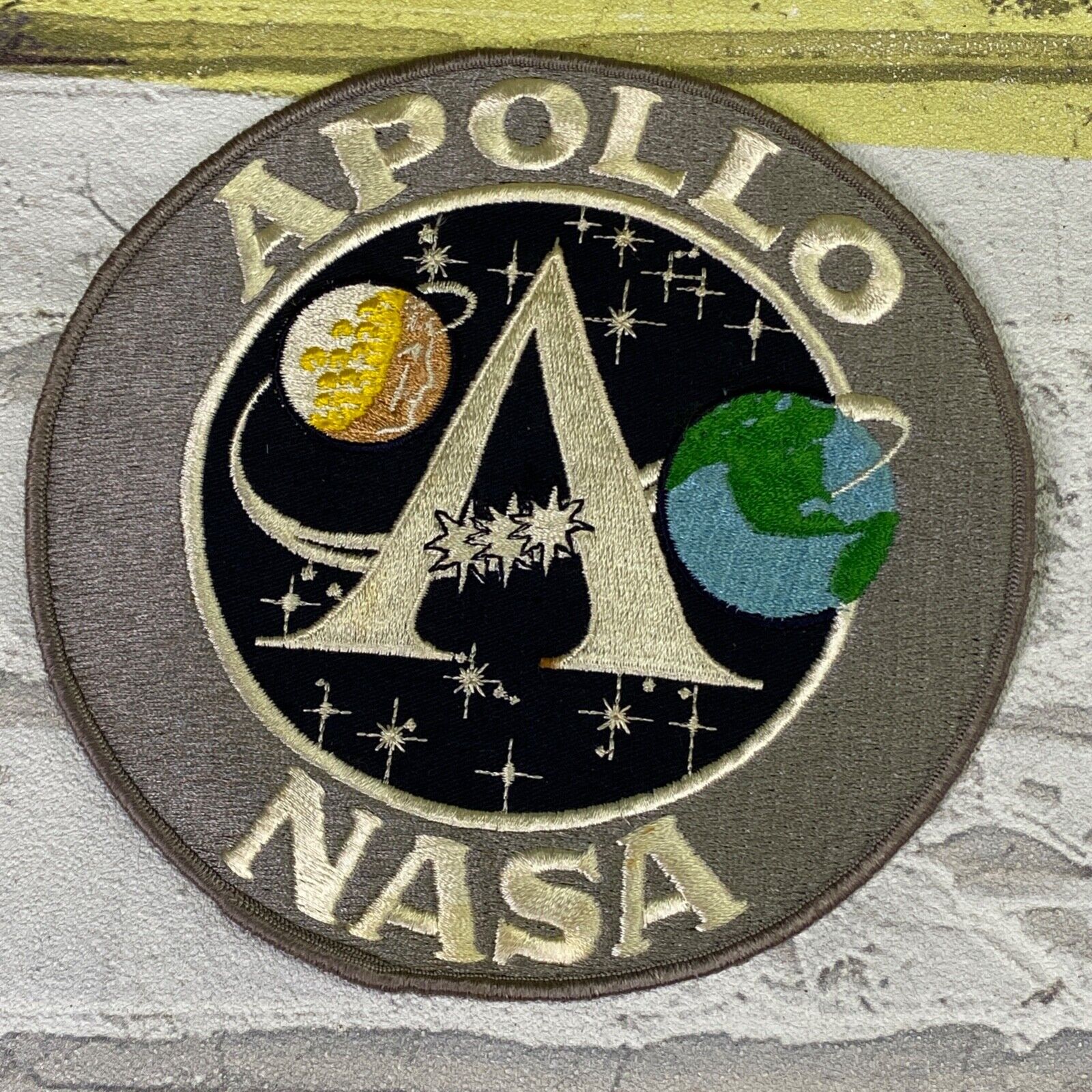 VTG ORIGINAL NASA Apollo Program Large Embroidered Patch c.1968-69 7 1/2